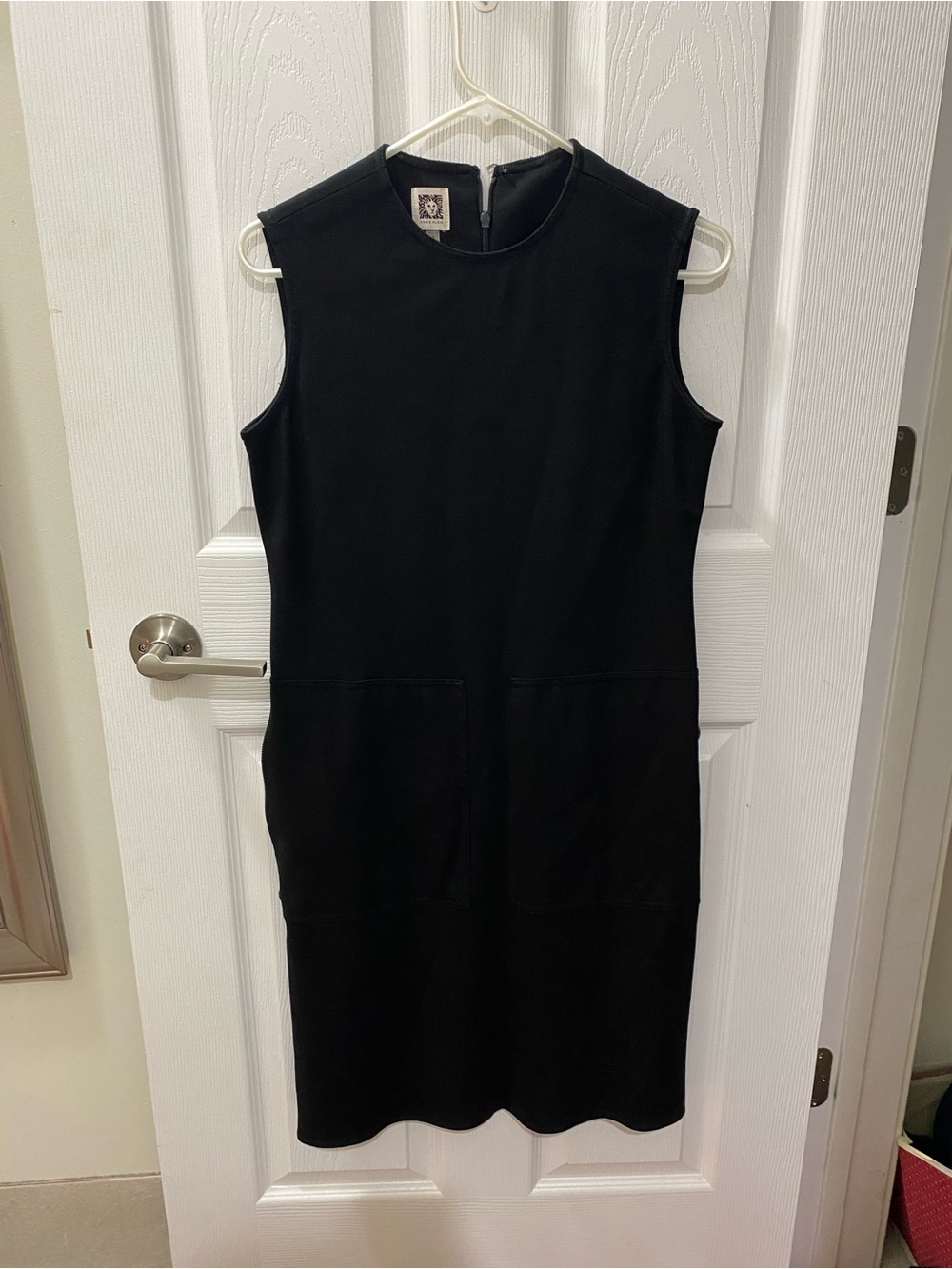 Anne Klein Black Sleeveless Midi Shift Dress
